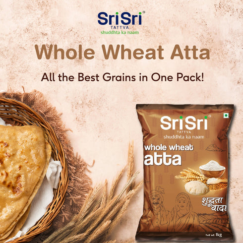 Sri Sri Tattva Whole Wheat Atta, 1 kg