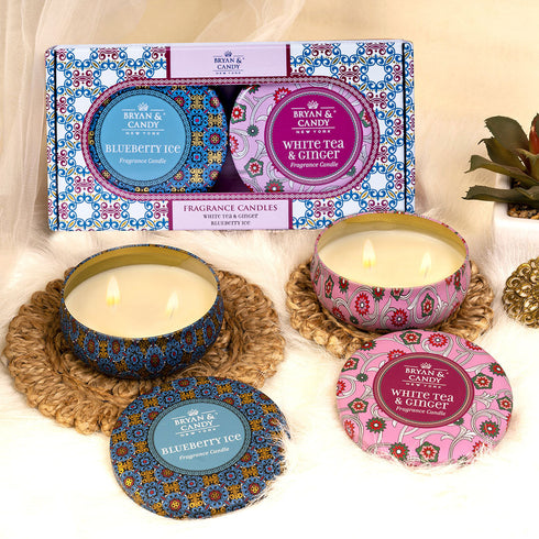 Bryan & Candy White Tea & Ginger Blueberry Ice Candle 184 GM Pack of 2