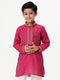 Ramraj Cotton Boys Emerald Full Sleeves Dark Pink Kurta