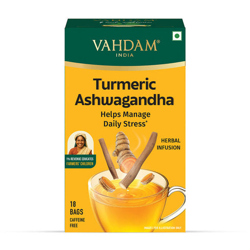 Vahdam Turmeric Ashwagandha Herbal Tea 18 TB