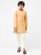 Ramraj Cotton Boys Best Orange Kurta With Cream Pyjama Set BK03