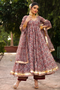 Pomcha Jaipur Organza Anarkali With Organza Dupatta Set