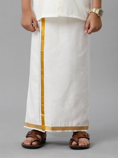 Ramraj Cotton Boys Readymade Double Layer Cream Dhoti