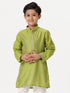 Ramraj Cotton Boys Emerald Full Sleeves Parrot Green Kurta
