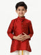 Ramraj Cotton Boys Full Sleeves Red Shiny Kurta K8