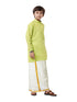 Ramraj Cotton Boys Fantastic Kurta & Cream Dhoti Set Green FS2