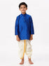 Ramraj Cotton Boys Silk Cotton Full Sleeves Royal Blue Kurta with Panchakacham Combo
