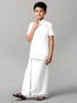 Ramraj Cotton Boys Readymade Single Layer White Dhoti With Silver Jari Border