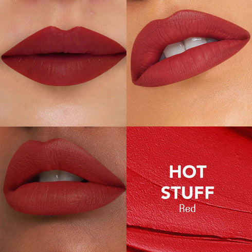 LoveChild Hot Stuff | Red | Kiss My Sass Velvet Matte Liquid Lipstick Transfer|