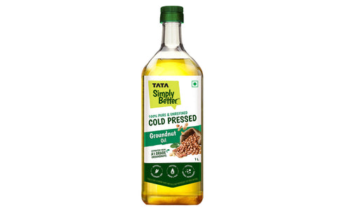 Tata Simply Better Groundnut (Peanut) Oil 1L | 100% Pure | Unrefined & Cold-pressed | Hexane-Free