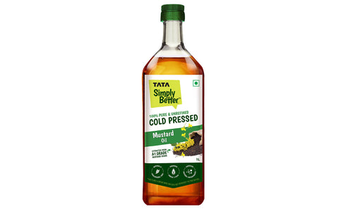 Tata Simply Better Mustard Oil 1L | 100% Pure | Unrefined & Cold-pressed | Hexane-Free