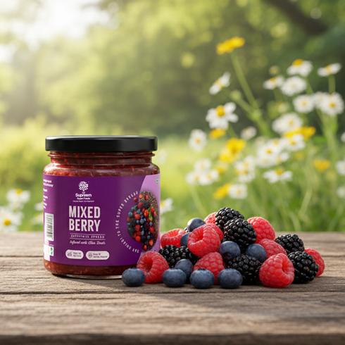 Supreem Super Foods Cranberry Amla Squash + Mixed Berry Spread 200 gms