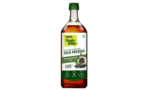 Tata Simply Better Sesame (Gingelly) Oil 1L | 100% Pure | Unrefined & Cold-pressed | Hexane-Free