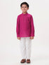 Ramraj Cotton Boys Breeze Cotton Full Sleeves Purple Kurta