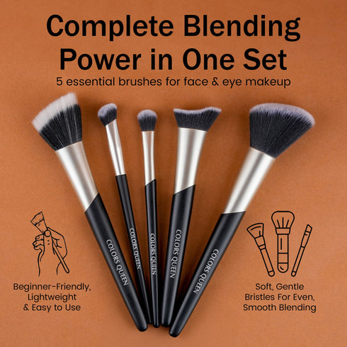Colors Queen Pro Beauty Essentials 5 pc Brush Set