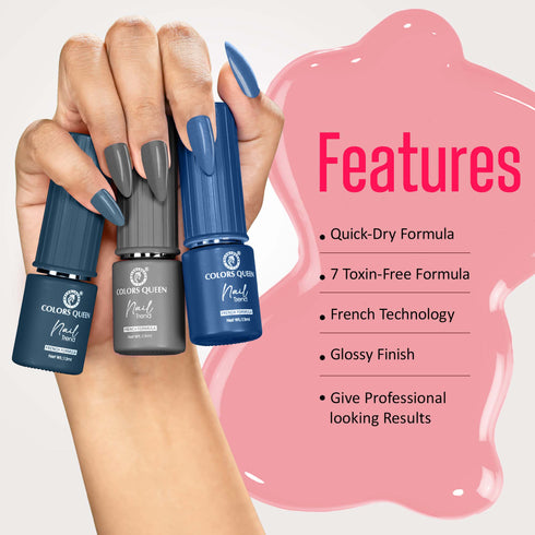 Colors Queen Nail Paint Set of 3 – Free Remover Pads