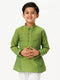 Ramraj Cotton Boys Breeze Cotton Full Sleeves Yellowish Green Kurta