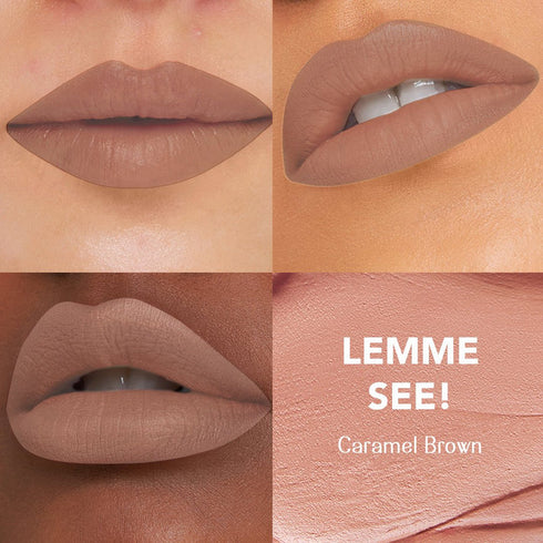 LoveChild Lemme See! | Caramel Brown | Kiss My Sass Velvet Matte Liquid Lipstick