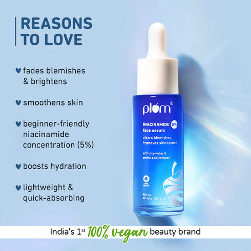 Plum 5% Niacinamide Serum For Face With Rice Water