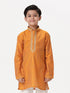 Ramraj Cotton Boys Emerald Full Sleeves Orange Kurta