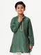 Ramraj Cotton Boys Emerald Full Sleeves Dark Green Kurta