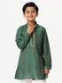 Ramraj Cotton Boys Emerald Full Sleeves Dark Green Kurta