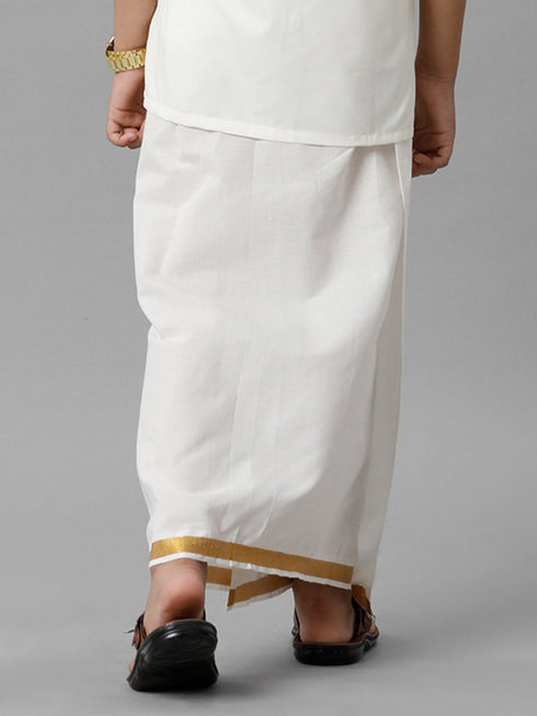 Ramraj Cotton Boys Readymade Double Layer Cream Dhoti