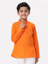 Ramraj Cotton Boys Breeze Cotton Full Sleeves Orange Kurta