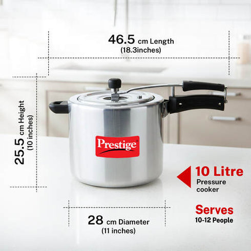 Prestige Nakshatra Svachh Aluminium Inner Lid Pressure Cooker 10 L