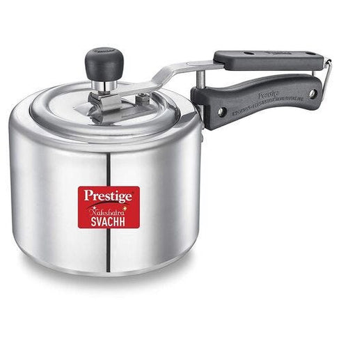 Prestige Nakshatra Plus Svachh Aluminium Spillage Control Pressure Cooker Silver 5 L