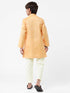 Ramraj Cotton Boys Best Orange Kurta With Cream Pyjama Set BK03