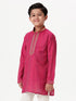 Ramraj Cotton Boys Emerald Full Sleeves Dark Pink Kurta