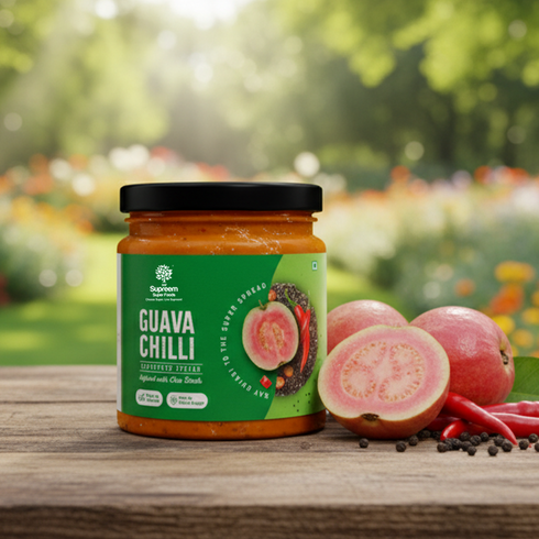Supreem Super Foods Ginger Lemon Amla Squash + Guava Chilli Spread 200gms