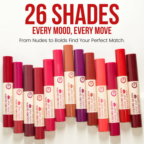 Colors Queen Color Stay Non-Transfer Lipstick – 26 Shades