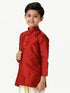 Ramraj Cotton Boys Full Sleeves Red Shiny Kurta K8