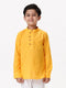 Ramraj Cotton Boys Breeze Cotton Full Sleeves Yellow Kurta