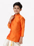 Ramraj Cotton Boys Full Sleeves Orange Shiny Kurta K2