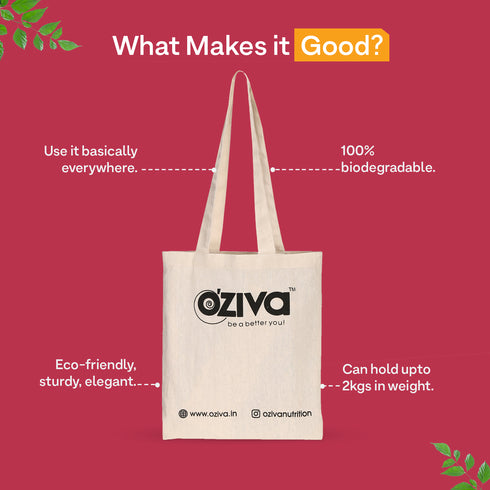OZiva Ecofriendly Canvas Tote Bag (Beige)