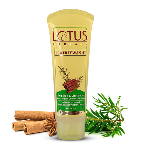 Lotus Herbals Tea Tree And Cinnamon AntiAcne Oil Control Face Wash