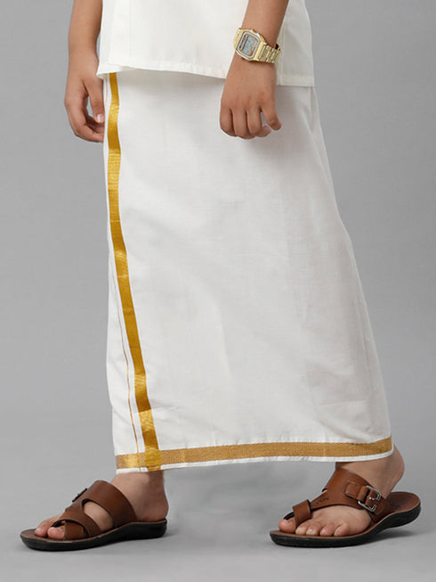 Ramraj Cotton Boys Readymade Double Layer Cream Dhoti