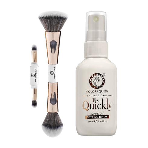 Colors Queen 4-in-1 Multi-Functional Brush and Makeup Setting Spray Combo