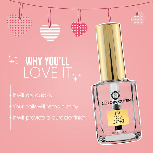 Colors Queen Nail Care (UV Top Coat) | 15 ML