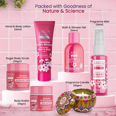 Bryan & Candy Japanese Cherry Blossom Bath Tub Essentials