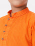 Ramraj Cotton Boys Breeze Cotton Full Sleeves Orange Kurta with Dhoti Combo