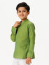 Ramraj Cotton Boys Breeze Cotton Full Sleeves Yellowish Green Kurta