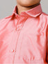 Ramraj Cotton Boys Silk Cotton Pink Half Sleeves Shirt K45