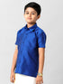Ramraj Cotton Boys Silk Cotton Light Blue Half Sleeves Shirt K5