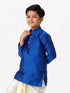 Ramraj Cotton Boys Full Sleeves Royal Blue Shiny Kurta K5