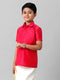 Ramraj Cotton Boys Silk Cotton Dark Pink Half Sleeves Shirt K13