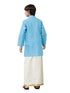 Ramraj Cotton Boys Fantastic Kurta & Cream Dhoti Set Blue FS4